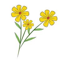 wild geel waterverf bloem vector