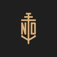 nd eerste logo monogram met pijler pictogram ontwerp vector