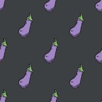 naadloos aubergine patroon. gekleurde naadloos tekening patroon met aubergine pictogrammen vector