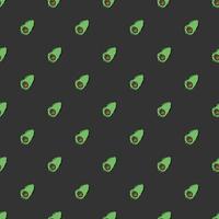 naadloos avocadopatroon. gekleurde avocado-achtergrond. doodle vectorillustratie met fruit vector