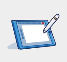 schattig tablet voor tekening vector