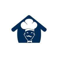 huis chef vector logo ontwerp. voedsel huis logo concept.