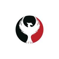 Feniks logo ontwerp. creatief logo van mythologisch vogel. vector