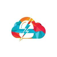 flash hamburger vector logo ontwerp. hamburger met onweersbui en wolk icoon logo.