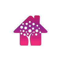 tech boom huis vorm concept logo sjabloon ontwerp. technologie, natuur, draadloze, internetten, netwerk vector logo sjabloon.