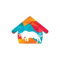 stier huis vector logo ontwerp.