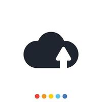 wolk uploaden icoon, schattig wolk icoon. vector