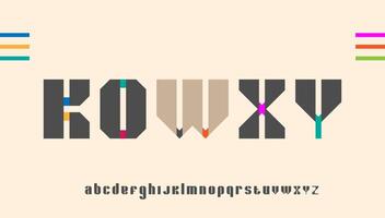 achthoek vorm stoutmoedig typografie alfabet brief logo ontwerp vector