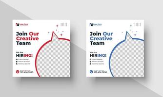 poster voor we huren. medewerkers nodig. social media template vacature werving vector