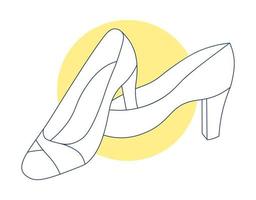 vector illustratie met dames hoog hakken schoenen hand- tekening lijn kunst