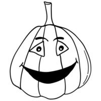 zwart tekening van een pompoen. halloween illustratie. hand getekend pompoen illustratie. lijn kunst vector