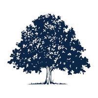 blauw groot boom vector icoon illustratie