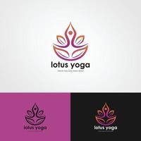 menselijke yoga met lotus logo ontwerpsjabloon. vector