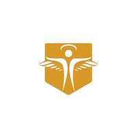 abstract engel vector logo ontwerp. vertegenwoordigt de concept van geloof, vriendelijkheid en liefdadigheid.