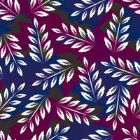 tropisch Afdeling gebladerte naadloos patroon met kleurrijk abstract achtergrond. wit kleur bladeren patroon. natuur decoratief patroon. roze en blauw textuur. herfst patroon. natuur behang. de lente. vector