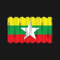 Myanmar vlag borstel vector. nationaal vlag borstel vector ontwerp