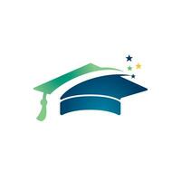 succes pet hoed afstuderen ster logo symbool ontwerp. onderwijs logo vector sjabloon.