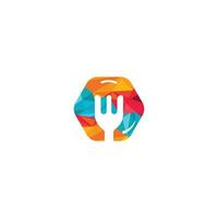 voedsel vector logo ontwerp. vork icoon voedsel logo concept. catering concept.