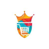 boodschappen doen koning vector logo ontwerp.