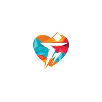 Mens geschiktheid liefde logo ontwerp. rennen Mens met hart vorm logo. vector