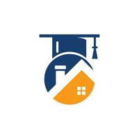 huis school- onderwijs logo ontwerp. leerling behuizing logo sjabloon. vector