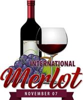 Internationale merlot dag logo ontwerp vector