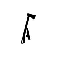 brief een logo vorm bijl ontwerp vector illustratie.