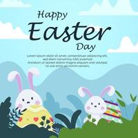 vector gelukkig Pasen illustratie met grappig konijn