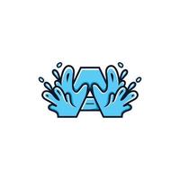 brief een water plons creatief natuur logo vector