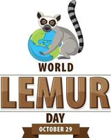 wereld lemur dag posterontwerp vector