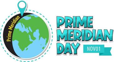 eerste meridiaan dag logo concept vector