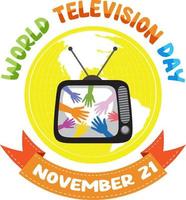 wereld televisie dag logo ontwerp vector