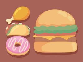 set van fastfood vector