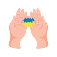 handen Oekraïne vlag, bidden voor Oekraïne vector
