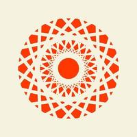 mandala van kleur donker oranje met een pastel achtergrond vector illustratie ontwerp