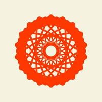 mandala van kleur donker oranje met een pastel achtergrond vector illustratie ontwerp