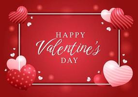 gelukkig valentijnsdag dag sjabloon hand- getrokken tekenfilm vlak illustratie welke is herdacht Aan februari 17 voor liefde groet kaart of poster ontwerp