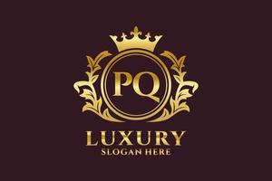 eerste pq brief Koninklijk luxe logo sjabloon in vector kunst voor luxueus branding projecten en andere vector illustratie.