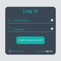 Log in scherm, modern Log in bladzijde ontwerp vector illustratie sjabloon.