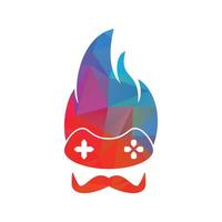 gaming logo met snor. gaming mascotte vector ontwerp.