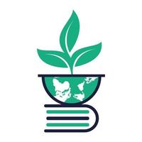 aarde boek logo ontwerp concepten. groen school- logo vector sjabloon ontwerp illustratie.