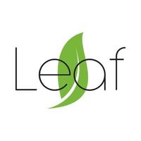 groen blad eco biologisch logo ontwerp vector sjabloon. vers groen bladeren Aan wit achtergrond met tekst.