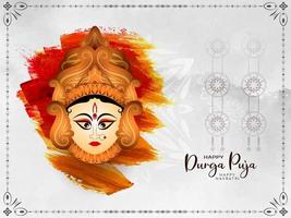 mooi gelukkig navratri en durga puja festival viering groet kaart vector