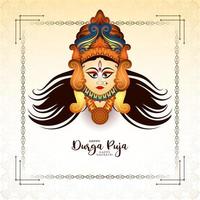 elegant durga puja en gelukkig navratri cultureel Hindoe festival kaart ontwerp vector