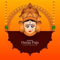 mooi gelukkig navratri en durga puja festival viering groet kaart vector