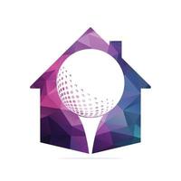 huis golf logo icoon ontwerp vector. golf kampioenschap of golf toernooi teken. vector