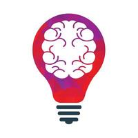 creatief hersenen met idee lamp lam vector. denken logo vector sjabloon.