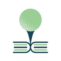 boek golf logo ontwerp vector. golf boek icoon logo ontwerp element vector