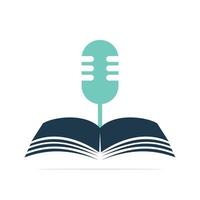 leerzaam podcast icoon logo ontwerp. microfoon boek logo sjabloon vector illustratie.