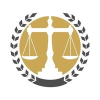 wet balans en advocaat monogram logo ontwerp. balans logo ontwerp verwant naar procureur, wet firma of advocaten. vector